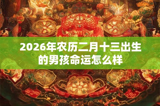 2026年农历二月十三出生的男孩命运怎么样