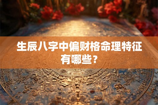 生辰八字中偏财格命理特征有哪些？
