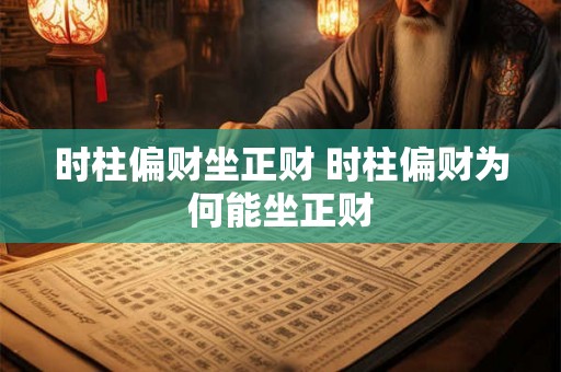 时柱偏财坐正财 时柱偏财为何能坐正财 时柱偏财坐正财 时柱偏财为何能坐正财
