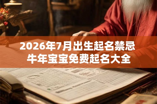 2026年7月出生起名禁忌 牛年宝宝免费起名大全