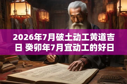 2026年7月破土动工黄道吉日 癸卯年7月宜动工的好日子