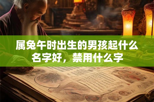 属兔午时出生的男孩起什么名字好，禁用什么字