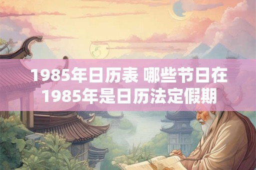 1985年日历表 哪些节日在1985年是日历法定假期