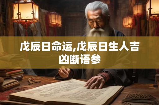 戊辰日命运,戊辰日生人吉凶断语参