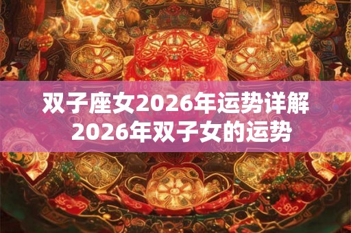 双子座女2026年运势详解  2026年双子女的运势