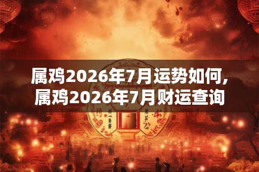 属鸡2026年7月运势如何,属鸡2026年7月财运查询