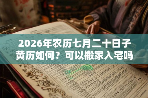 2026年农历七月二十日子黄历如何?可以搬家入宅吗? 2026年农历七月二十日子黄历如何?可以搬家入宅吗?