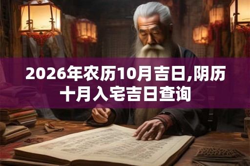 2026年农历10月吉日,阴历十月入宅吉日查询