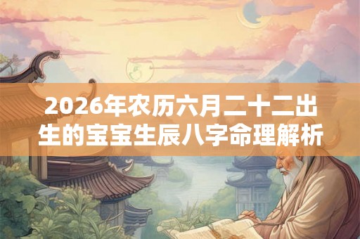 2026年农历六月二十二出生的宝宝生辰八字命理解析