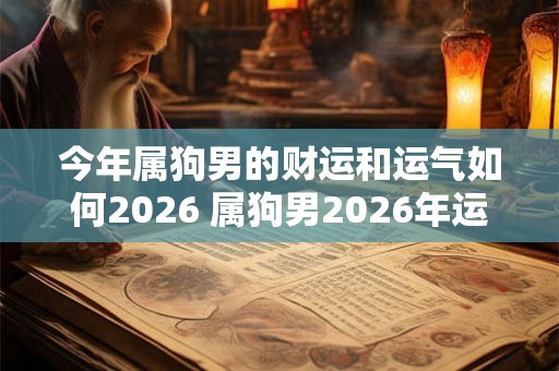 今年属狗男的财运和运气如何2026 属狗男2026年运势怎么样