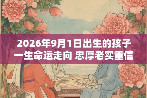 2026年9月1日出生的孩子一生命运走向 忠厚老实重信义 2026年9月1日出生的孩子一生命运走向 忠厚老实重信义
