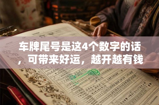 车牌尾号是这4个数字的话,可带来好运,越开越有钱 车牌尾号是这4个数字的话,可带来好运,越开越有钱
