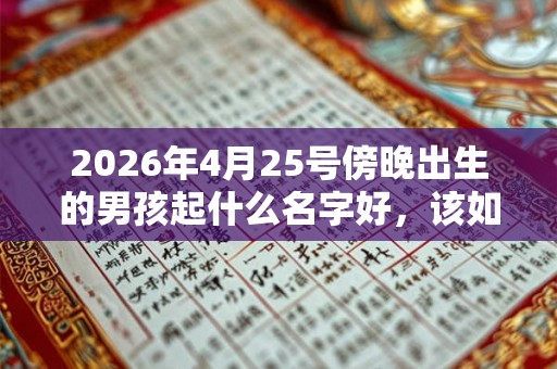 2026年4月25号傍晚出生的男孩起什么名字好，该如何取名？