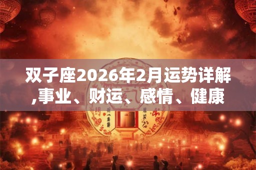 双子座2026年2月运势详解,事业、财运、感情、健康解析 双子座2026年2月运势详解,事业、财运、感情、健康解析