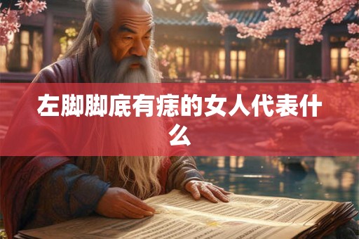 左脚脚底有痣的女人代表什么