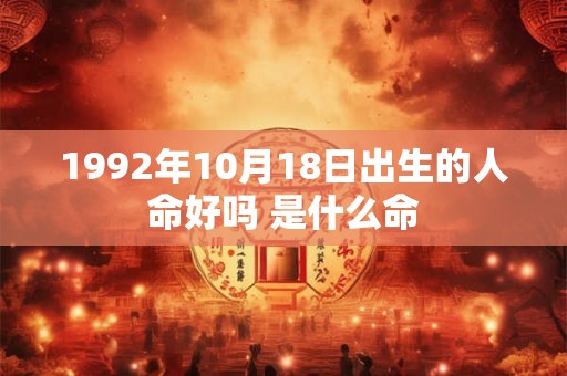1992年10月18日出生的人命好吗 是什么命