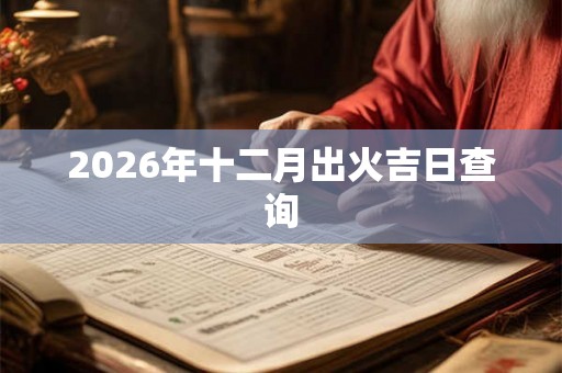 2026年十二月出火吉日查询