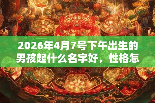 2026年4月7号下午出生的男孩起什么名字好,性格怎么样? 2026年4月7号下午出生的男孩起什么名字好,性格怎么样?