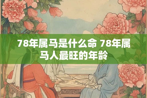 78年属马是什么命 78年属马人最旺的年龄 78年属马是什么命 78年属马人最旺的年龄