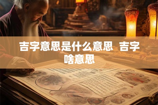 吉字意思是什么意思 吉字啥意思 吉字意思是什么意思 吉字啥意思