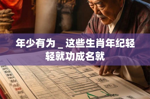 年少有为＿这些生肖年纪轻轻就功成名就