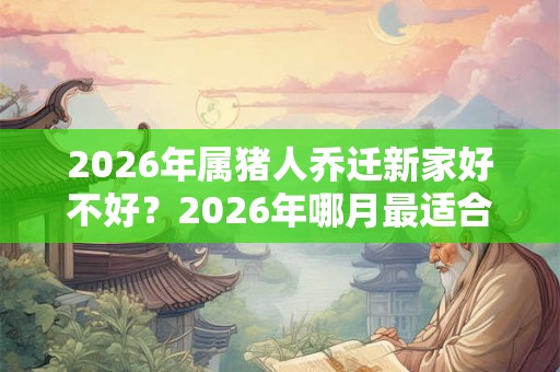2026年属猪人乔迁新家好不好？2026年哪月最适合搬家入宅？