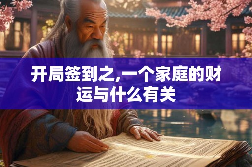 开局签到之,一个家庭的财运与什么有关 开局签到之,一个家庭的财运与什么有关