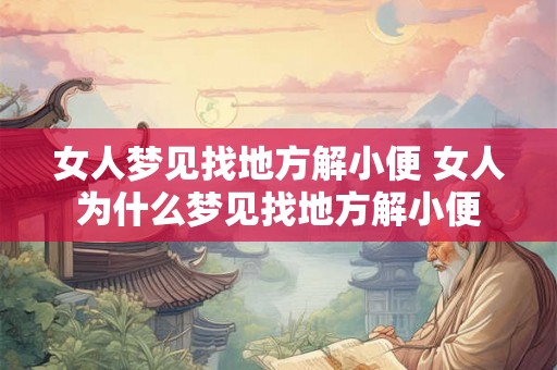 女人梦见找地方解小便 女人为什么梦见找地方解小便 女人梦见找地方解小便 女人为什么梦见找地方解小便