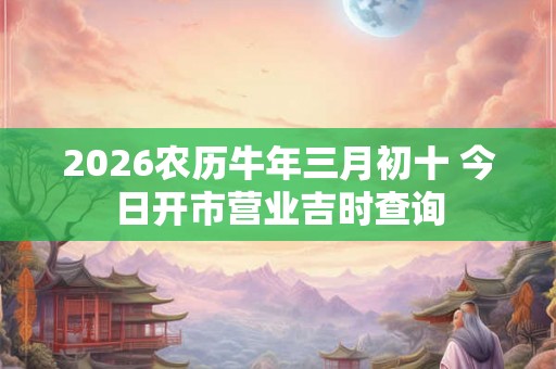 2026农历牛年三月初十 今日开市营业吉时查询