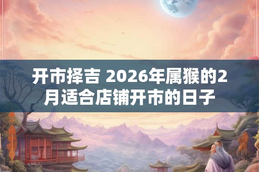 开市择吉 2026年属猴的2月适合店铺开市的日子