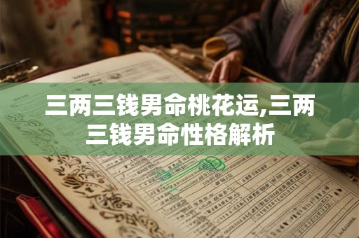 三两三钱男命桃花运,三两三钱男命性格解析