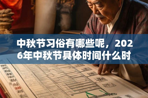 中秋节习俗有哪些呢,2026年中秋节具体时间什么时候? 中秋节习俗有哪些呢,2026年中秋节具体时间什么时候?