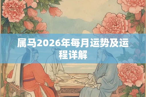 属马2026年每月运势及运程详解
