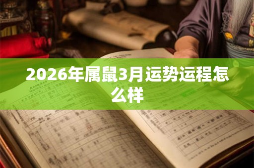 2026年属鼠3月运势运程怎么样