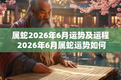 属蛇2026年6月运势及运程 2026年6月属蛇运势如何