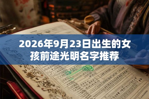 2026年9月23日出生的女孩前途光明名字推荐