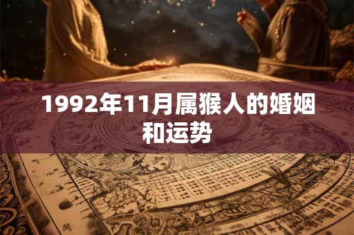1992年11月属猴人的婚姻和运势