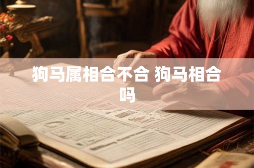 狗马属相合不合 狗马相合吗