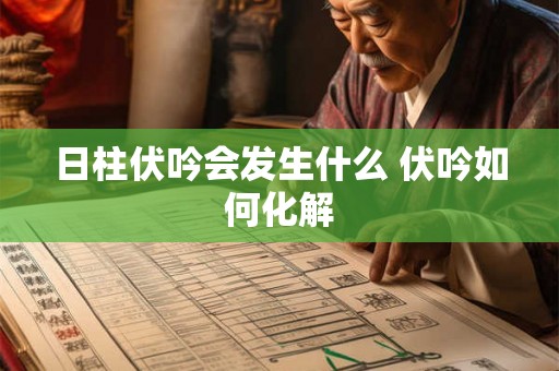 日柱伏吟会发生什么 伏吟如何化解