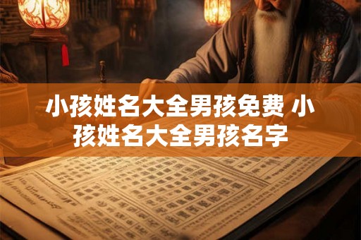 小孩姓名大全男孩免费 小孩姓名大全男孩名字