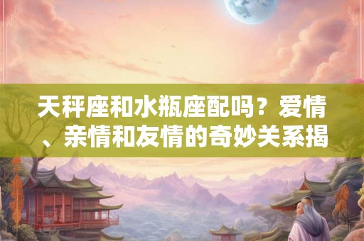 天秤座和水瓶座配吗?爱情、亲情和友情的奇妙关系揭秘 天秤座和水瓶座配吗?爱情、亲情和友情的奇妙关系揭秘