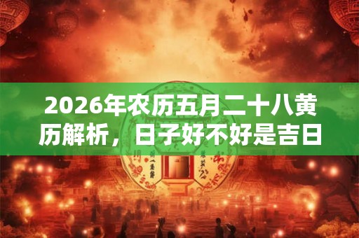 2026年农历五月二十八黄历解析，日子好不好是吉日吗？
