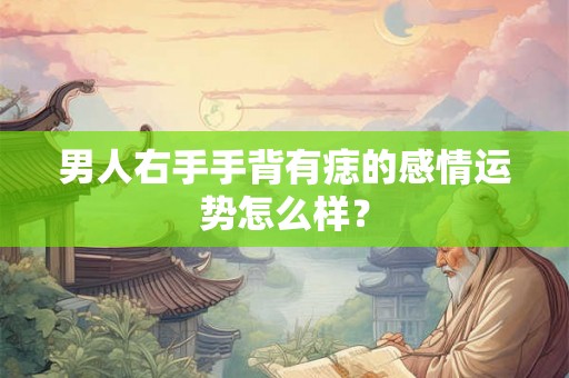 男人右手手背有痣的感情运势怎么样？