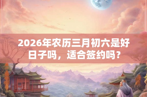 2026年农历三月初六是好日子吗,适合签约吗? 2026年农历三月初六是好日子吗,适合签约吗?