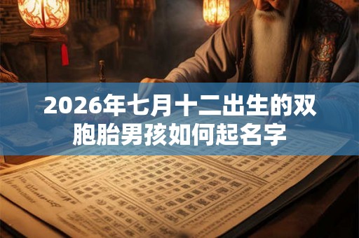 2026年七月十二出生的双胞胎男孩如何起名字