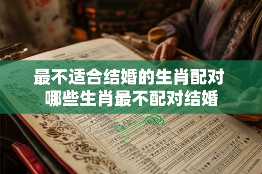 最不适合结婚的生肖配对 哪些生肖最不配对结婚