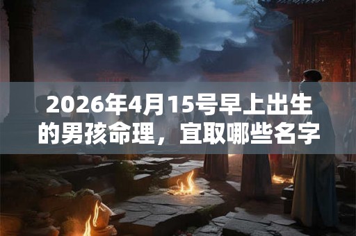 2026年4月15号早上出生的男孩命理,宜取哪些名字? 2026年4月15号早上出生的男孩命理,宜取哪些名字?