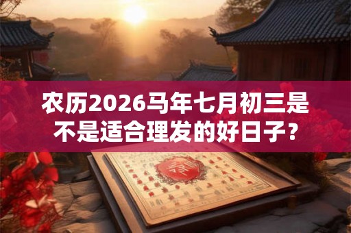 农历2026马年七月初三是不是适合理发的好日子? 农历2026马年七月初三是不是适合理发的好日子?