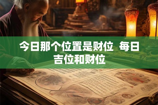 今日那个位置是财位  每日吉位和财位