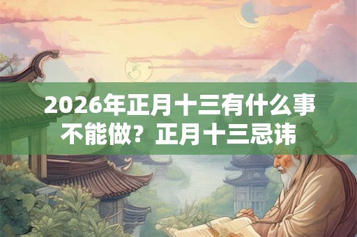 2026年正月十三有什么事不能做？正月十三忌讳